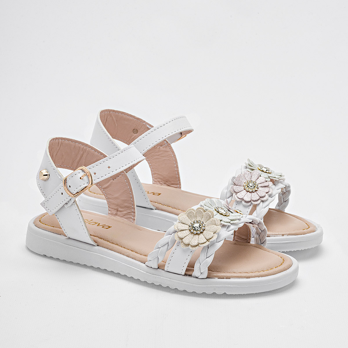 Foto 1 | Celex Sandalia Para Niña Blanco Multicolor Cod.131910