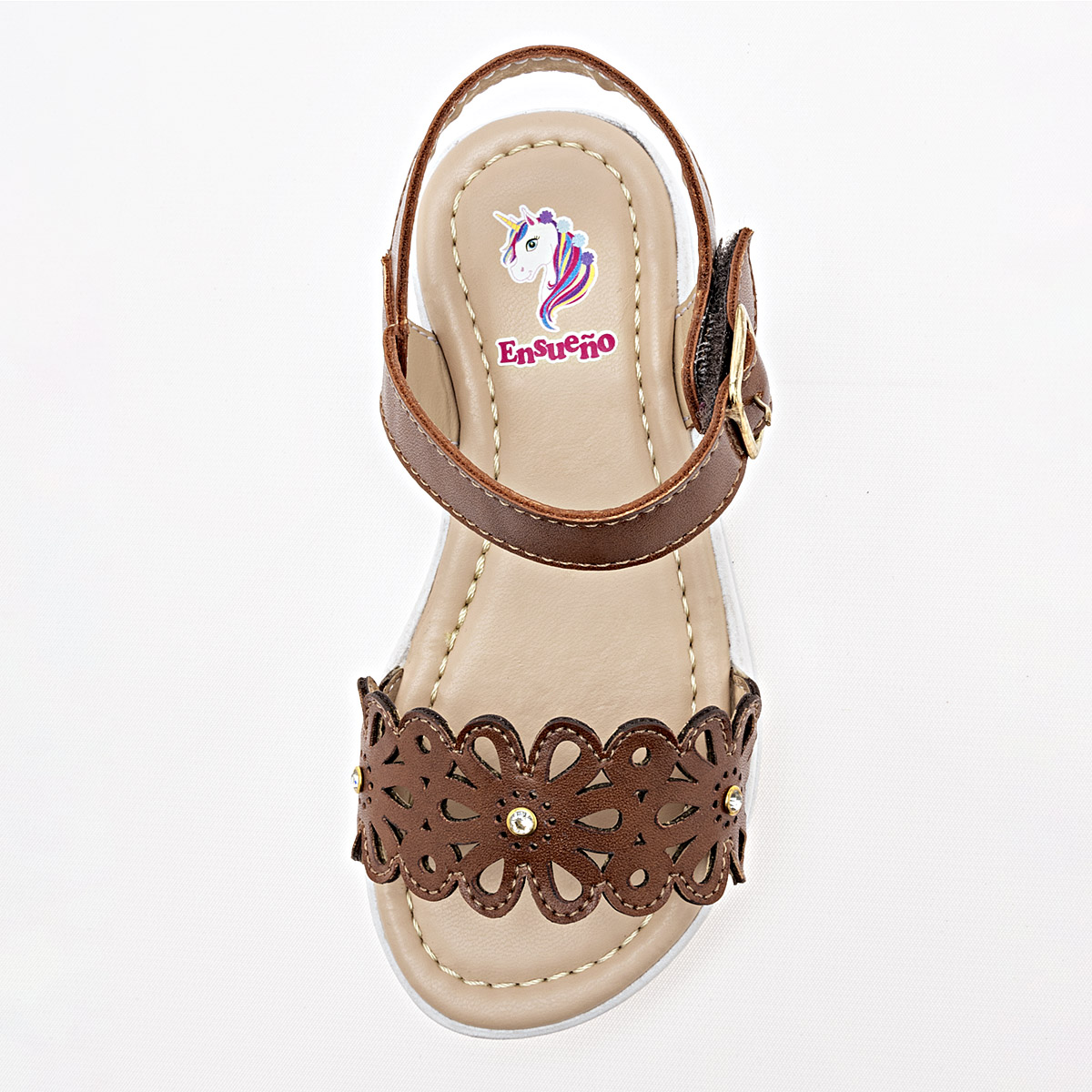Ensueño Sandalia Para Niña Café Cod.132068