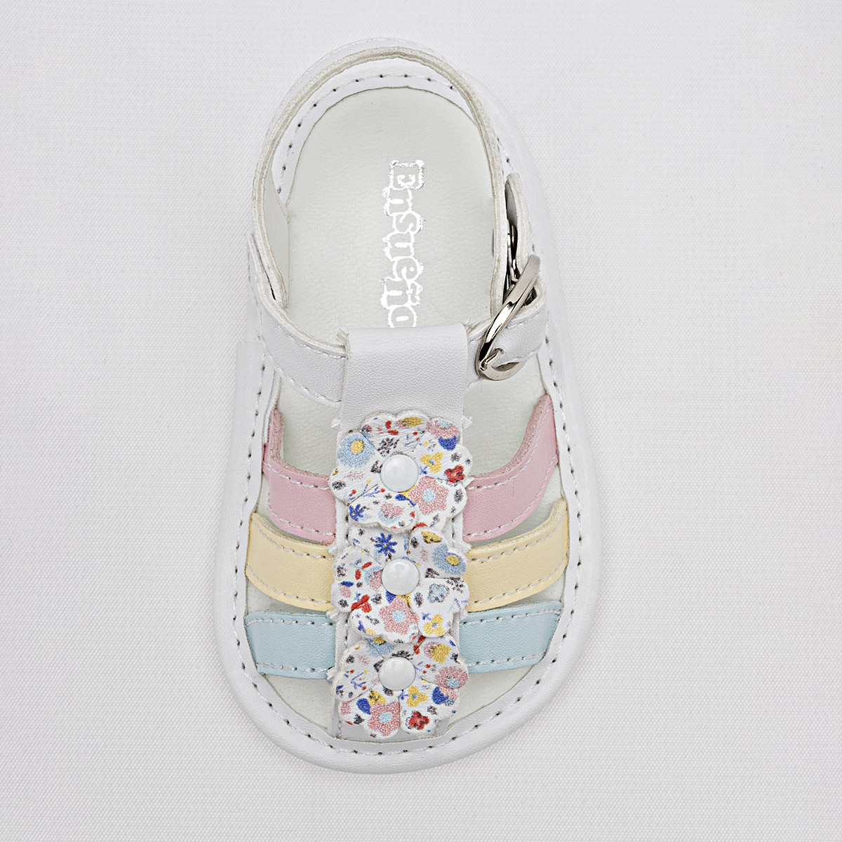 Foto 1 | Ensueño Sandalia Para Bebé Niña Blanco Multicolor Cod.132080