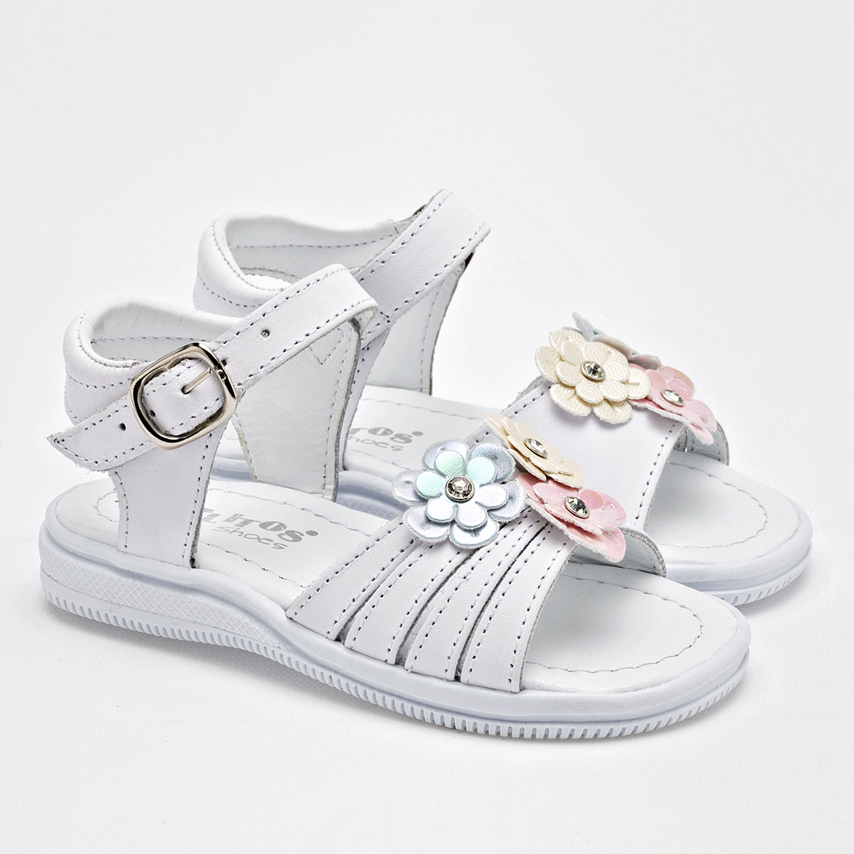 Danielitos Shoes Sandalia Para Bebé Niña Blanco Multicolor Cod.133334
