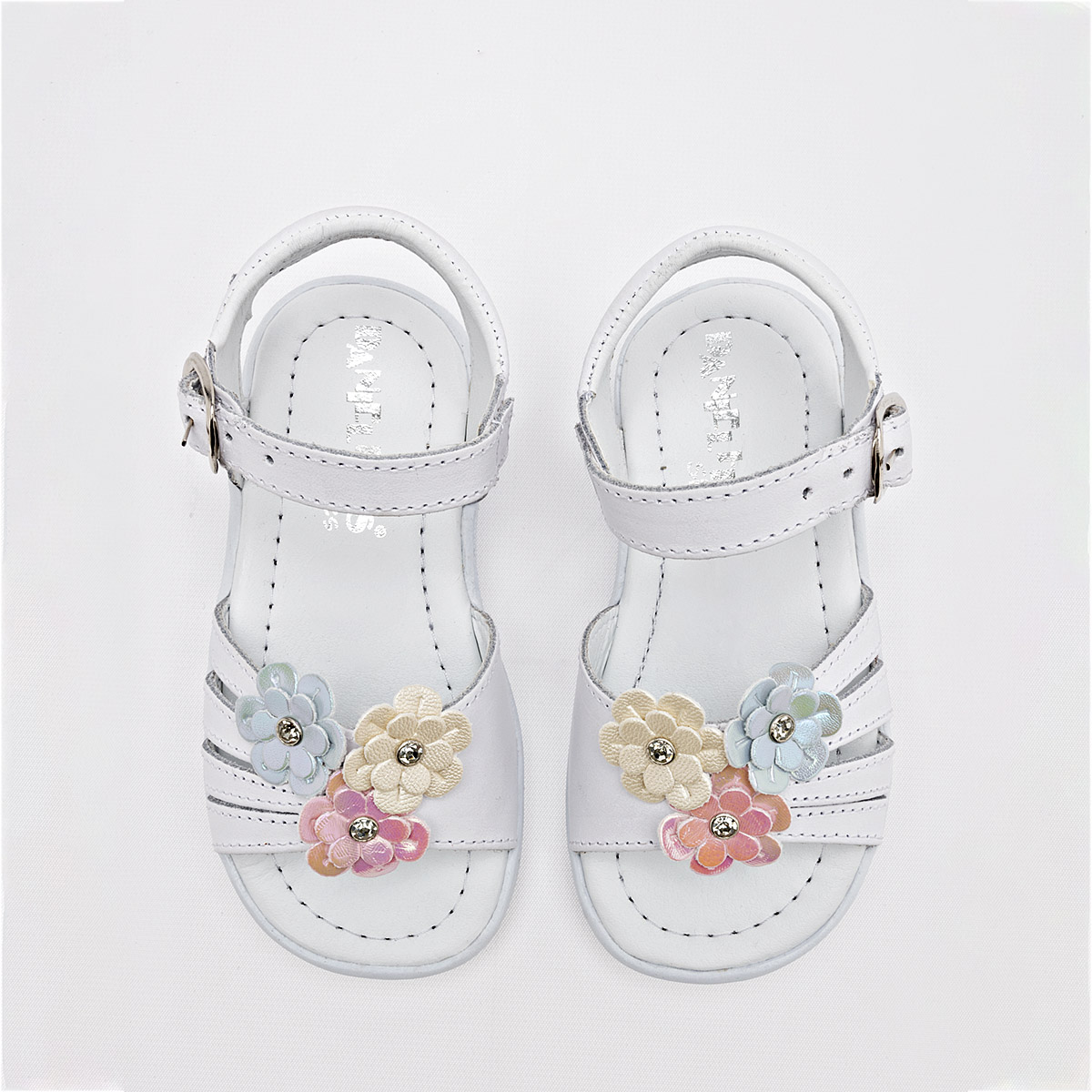 Foto 2 | Danielitos Shoes Sandalia Para Bebé Niña Blanco Multicolor Cod.133334