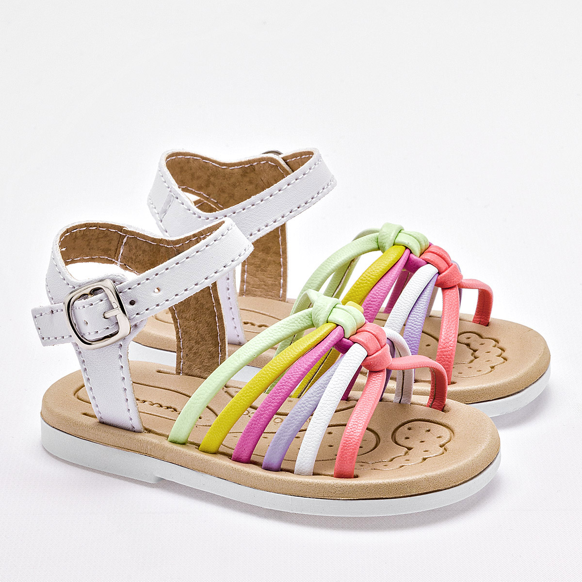 Biberones Sandalia Para Bebé Niña Blanco Multicolor Cod.131683