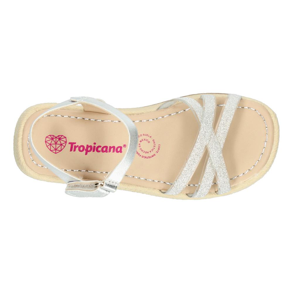 Foto 9 pulgar | Sandalias Tropicana Plateado Para Niña [tro1418] Beige