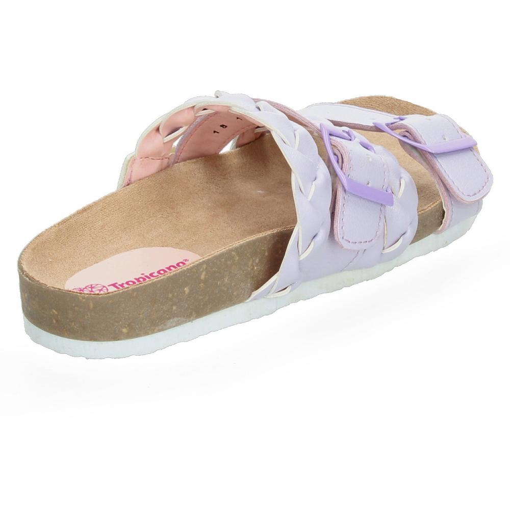 Foto 4 pulgar | Sandalias Tropicana Lavanda Correas Trenzadas Para Niña Cafe