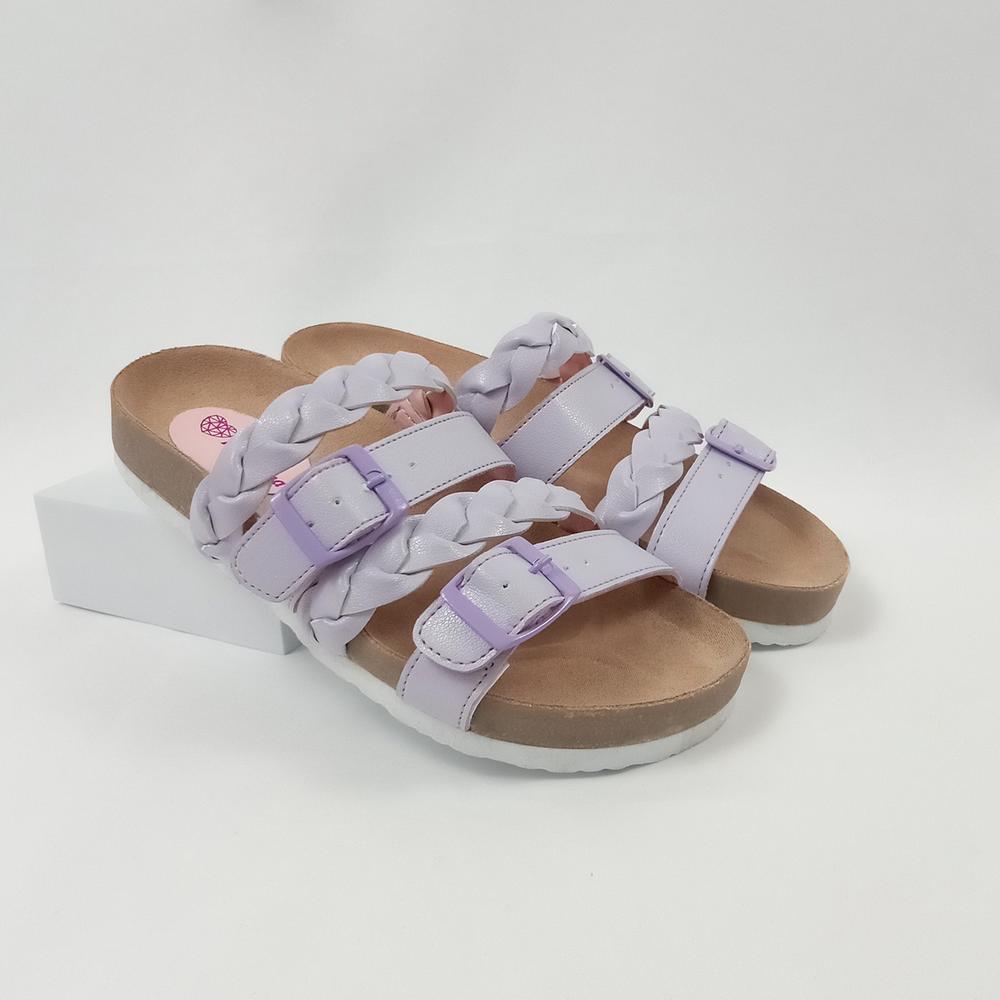 Foto 9 pulgar | Sandalias Tropicana Lavanda Correas Trenzadas Para Niña Cafe