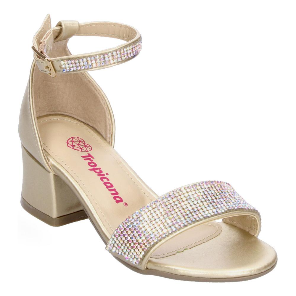 Foto 3 pulgar | Sandalias Tropicana Dorado Con Tacón Para Niña Dorado