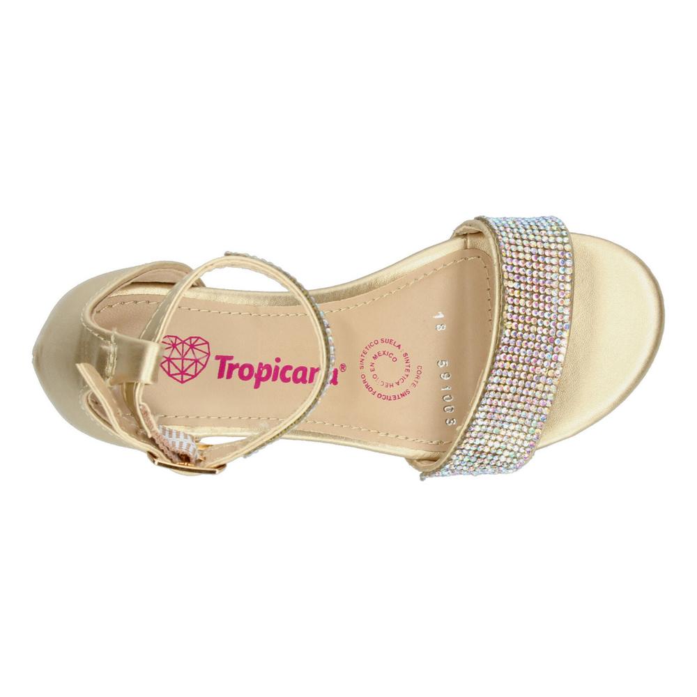 Foto 8 pulgar | Sandalias Tropicana Dorado Con Tacón Para Niña Dorado