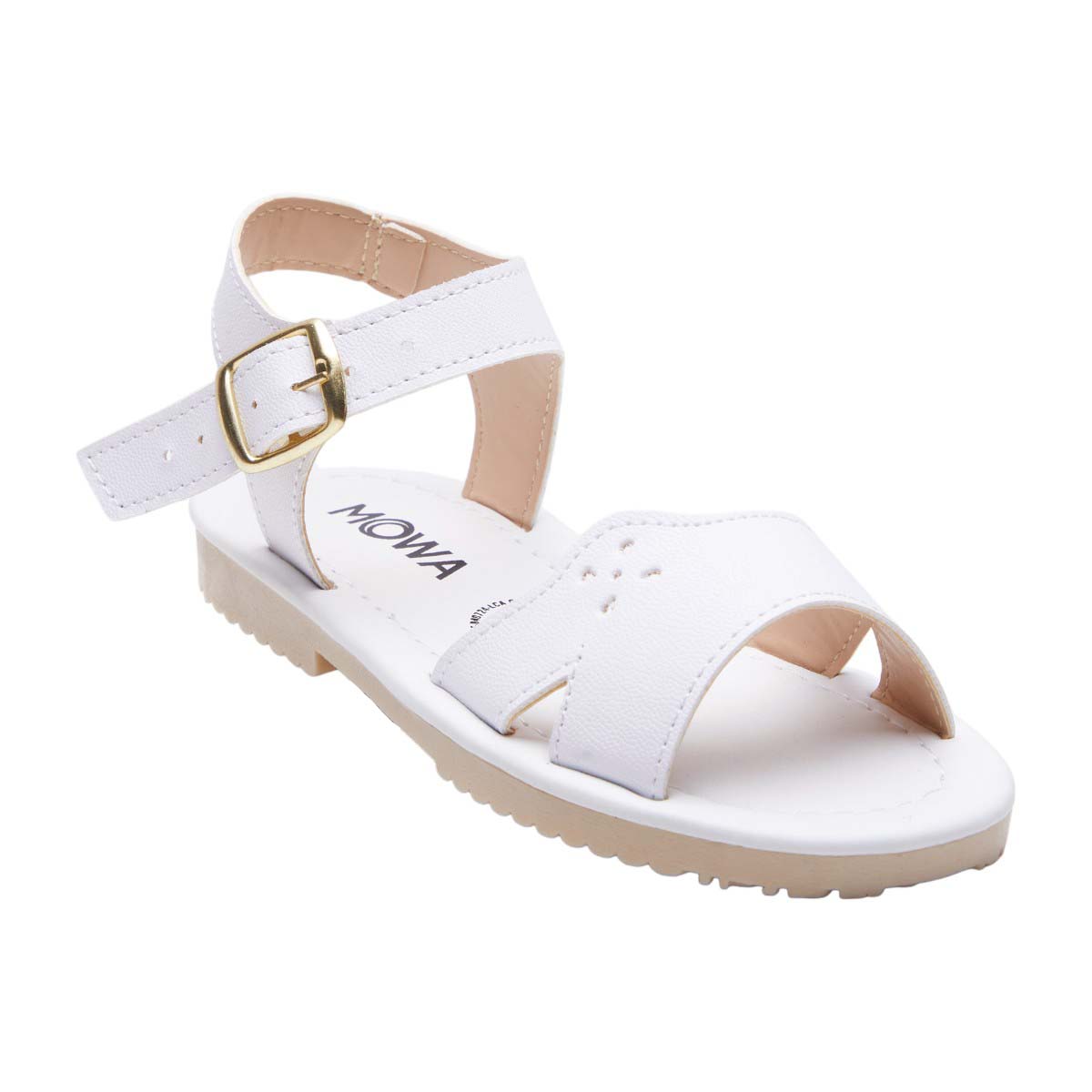 Sandalia Calzado Watanabe Color Blanco Niña Cortes Decoratvios
