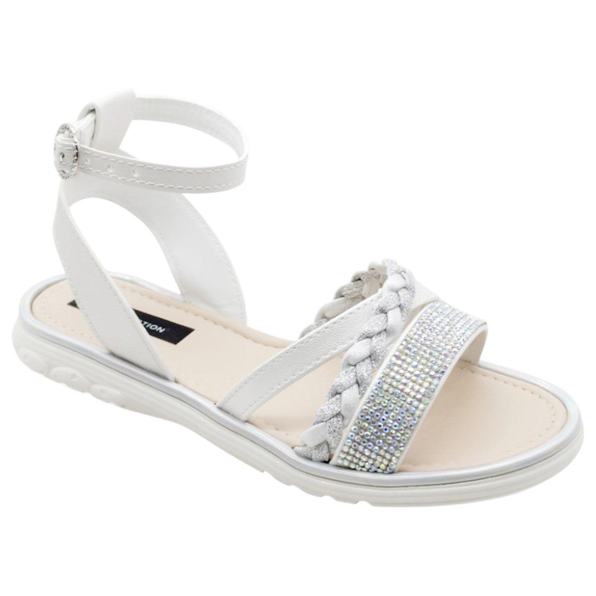 Sandalias Exterior Piel Vegana Color Blanco Para Niña De Rbcollection