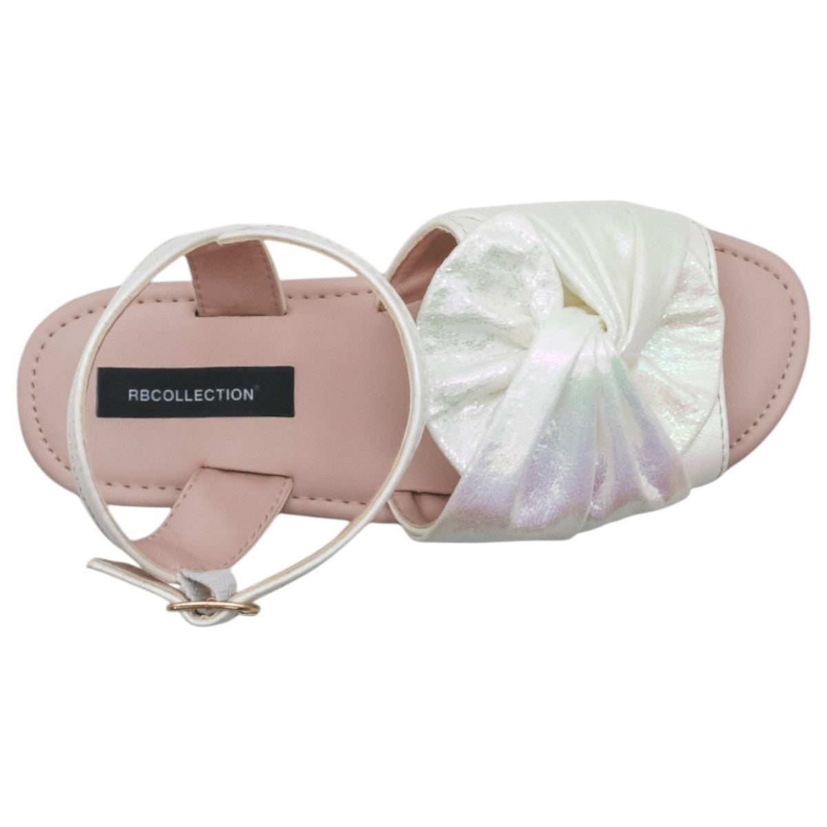Foto 3 | Sandalias Exterior Piel Color Blanco Para Niña De Rbcollection