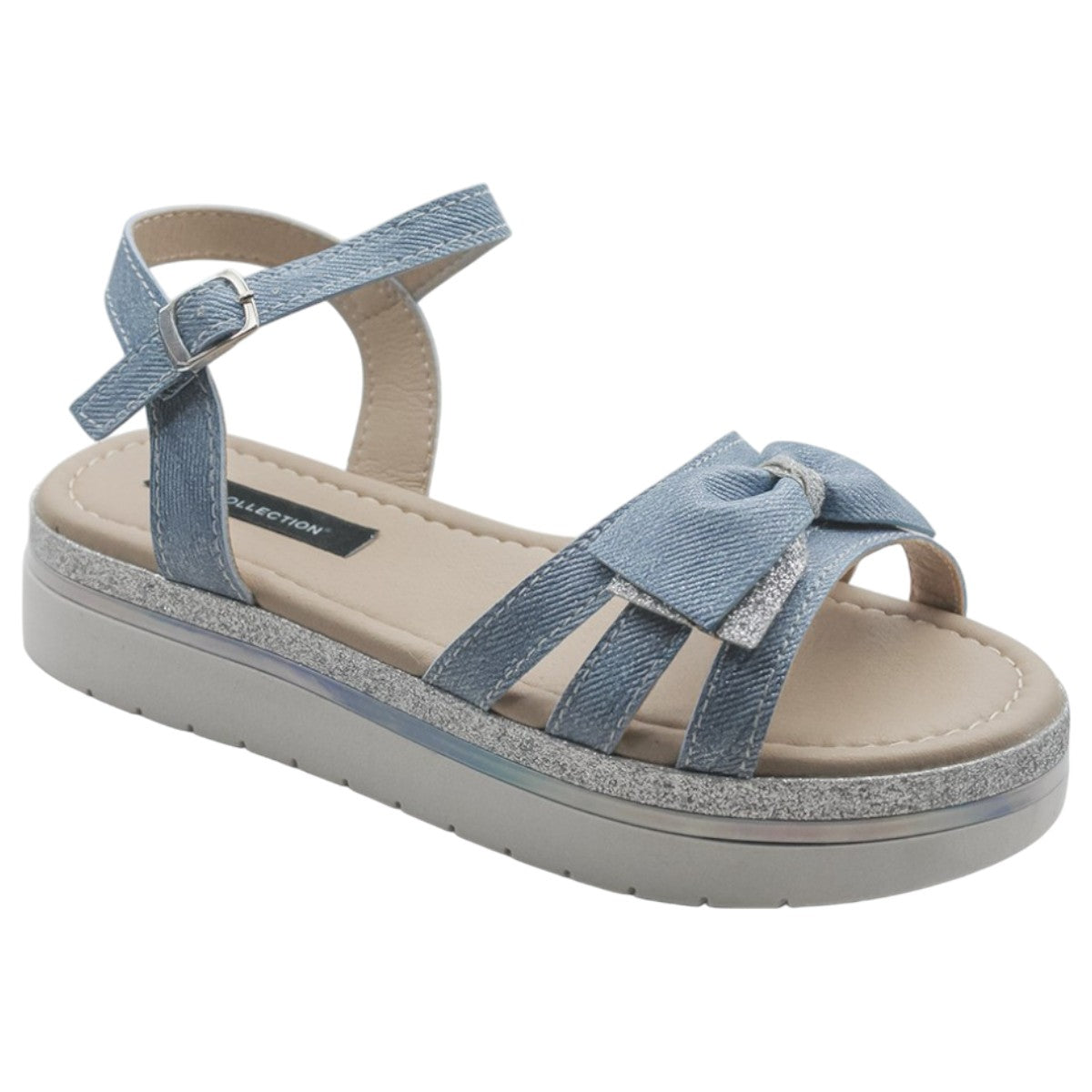 Foto 1 | Sandalias Exterior Piel Vegana Color Azul Para Niña De Rbcollection