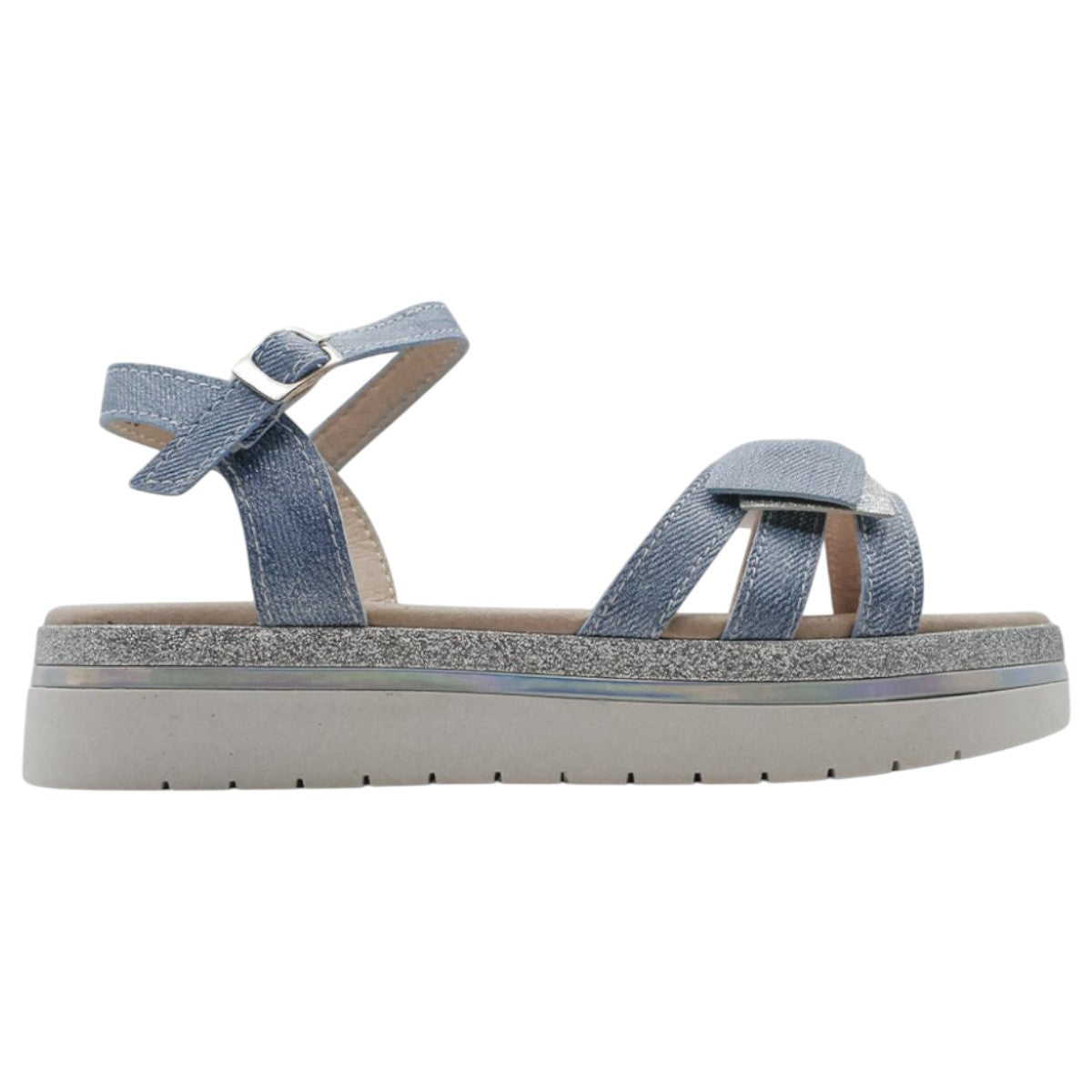 Foto 4 pulgar | Sandalias Exterior Piel Vegana Color Azul Para Niña De Rbcollection