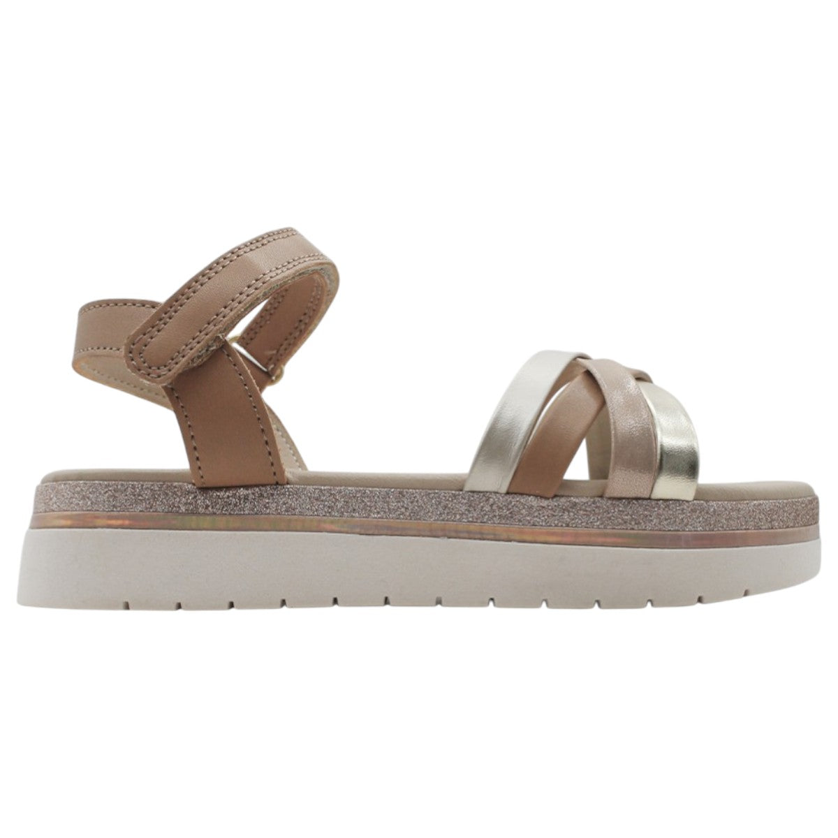 Foto 3 pulgar | Sandalias Exterior Piel Vegana Color Camel Para Niña De Rbcollection