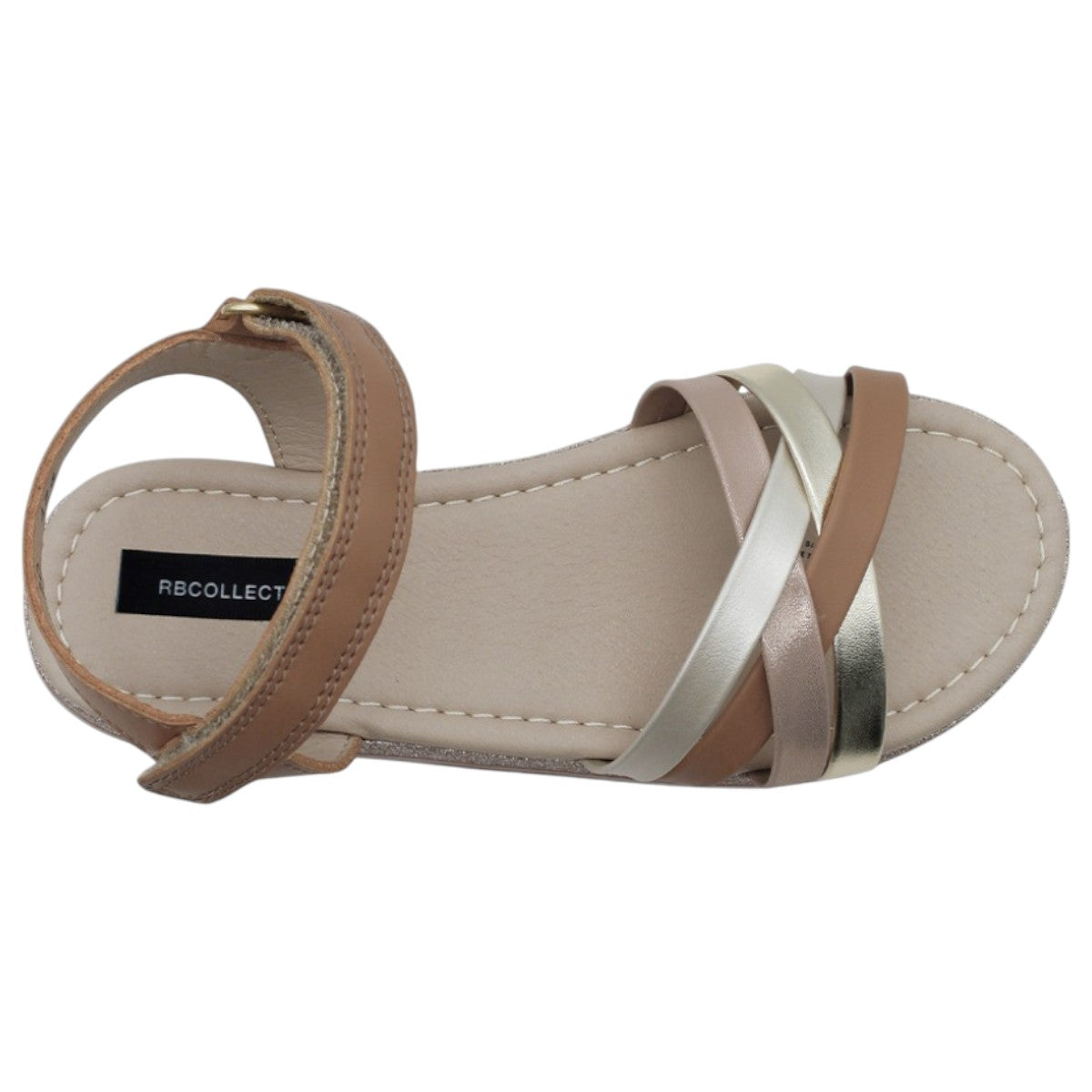 Foto 4 pulgar | Sandalias Exterior Piel Vegana Color Camel Para Niña De Rbcollection