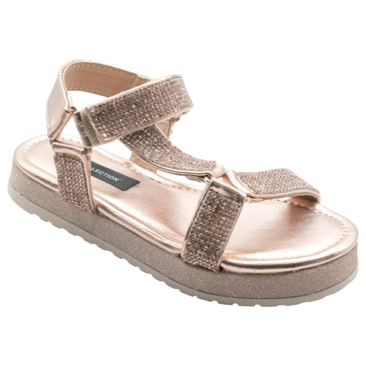 Foto 2 pulgar | Sandalias Exterior Sintético Color Oro Para Niña De Rbcollection