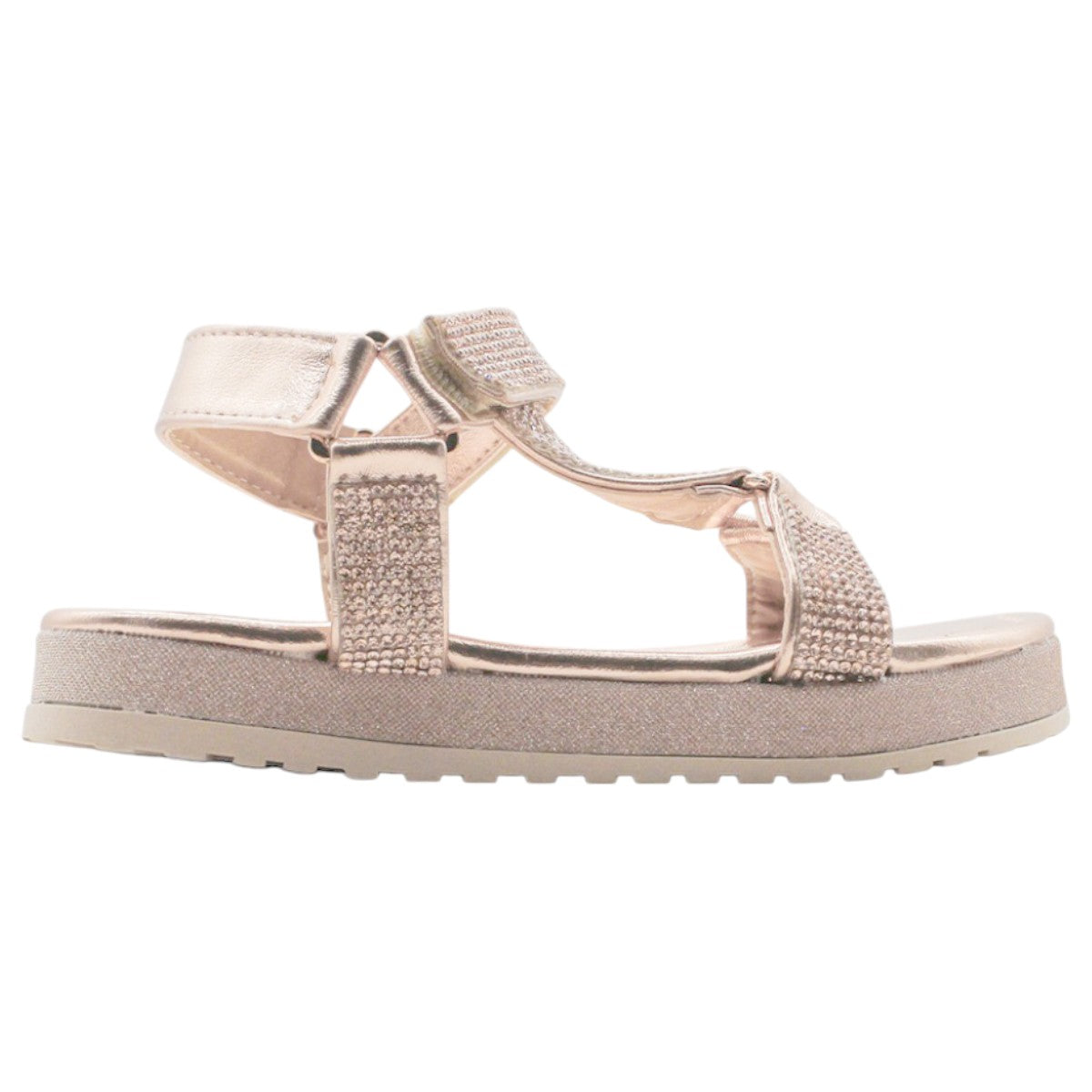 Foto 3 pulgar | Sandalias Exterior Sintético Color Oro Para Niña De Rbcollection