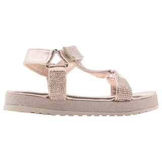 Foto 2 | Sandalias Exterior Sintético Color Oro Para Niña De Rbcollection