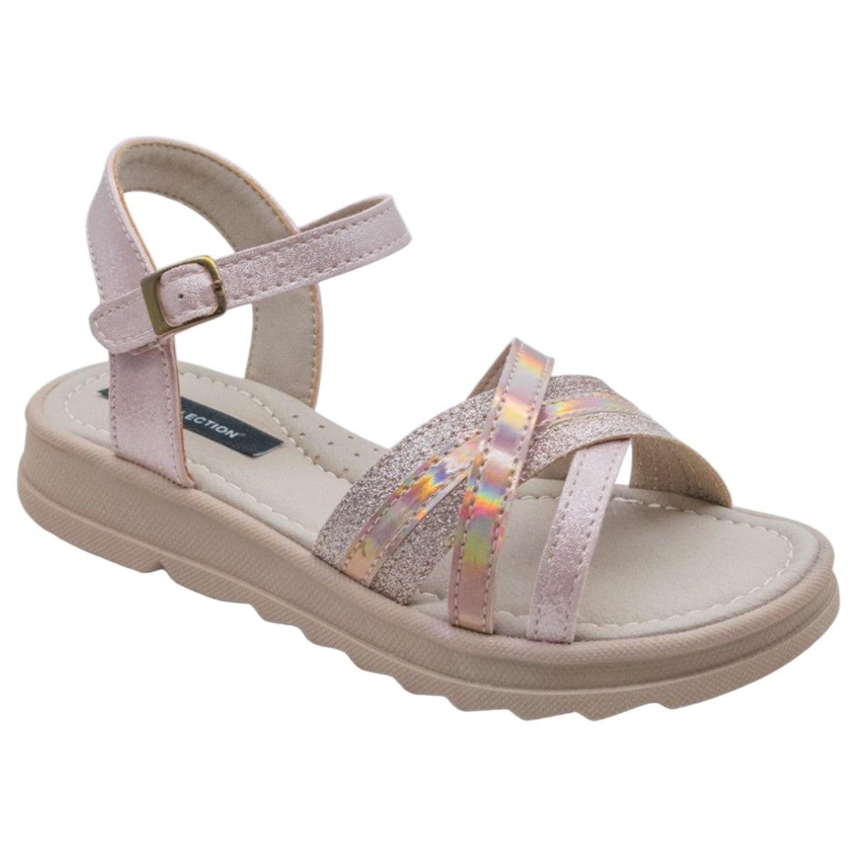 Foto 1 | Sandalias Exterior Piel Vegana Color Rosa Para Niña De Rbcollection