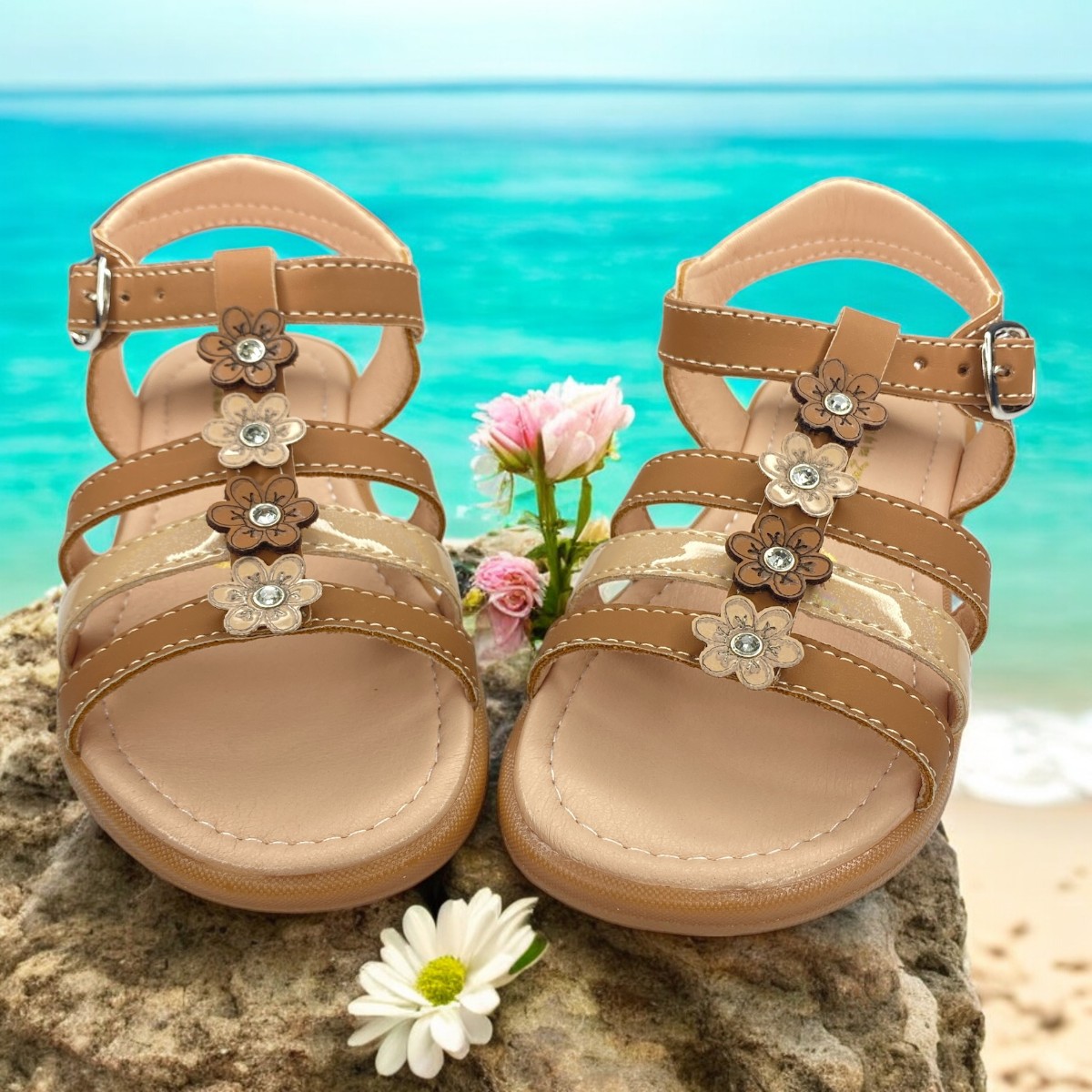 Foto 6 pulgar | Huaraches Camel Niña, Versatilidad Y Estilo Para Cada Paso