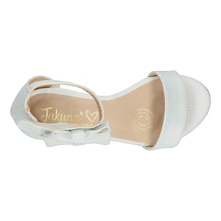 Foto 8 | Sandalias Niña Jr Jakuna Blanco Tacon Bajo Con Moño Blanco