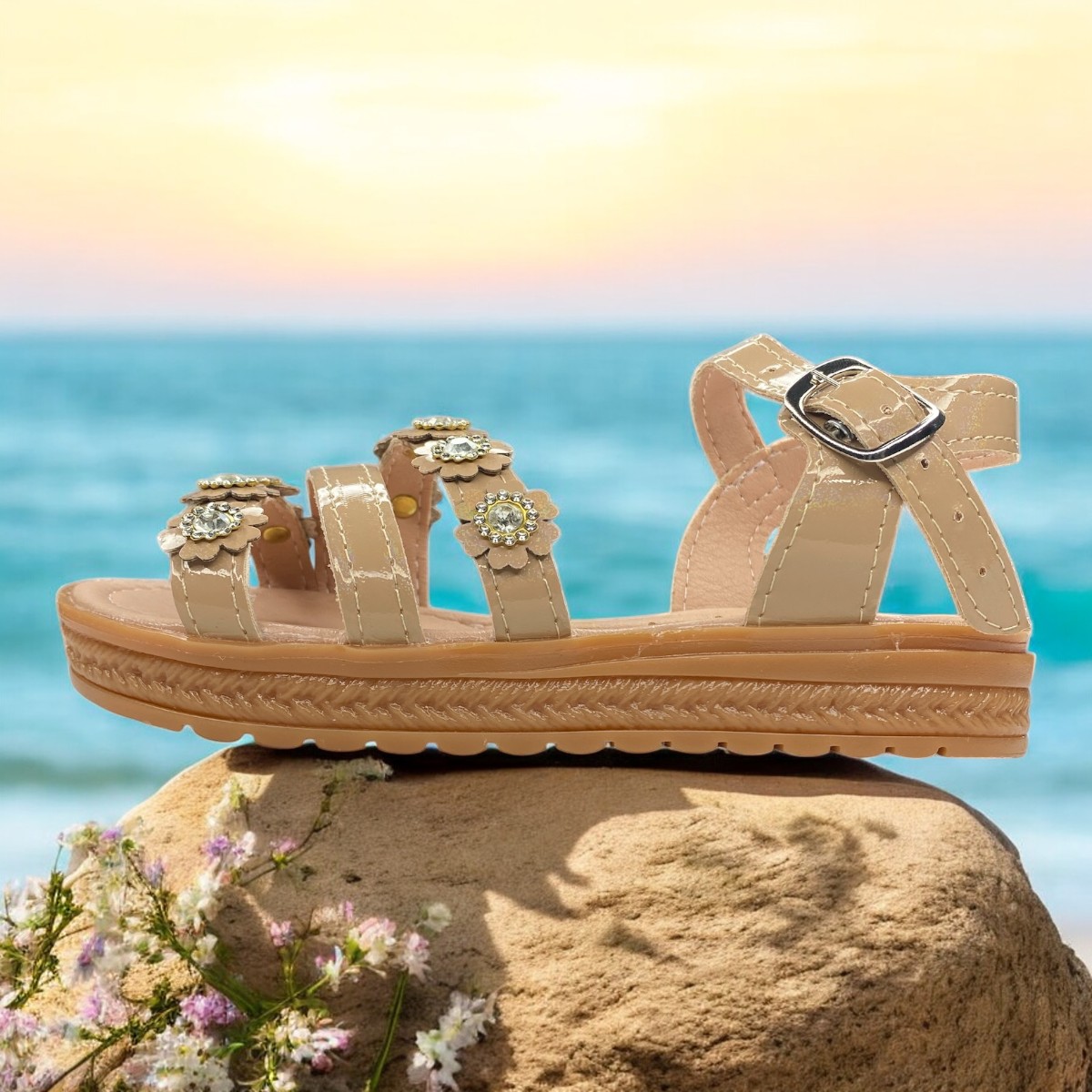 Foto 4 pulgar | Huaraches Camel Para Niña, Confort Y Estilo Diario