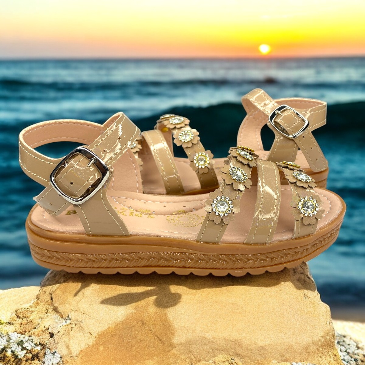 Foto 4 | Huaraches Camel Para Niña, Confort Y Estilo Diario