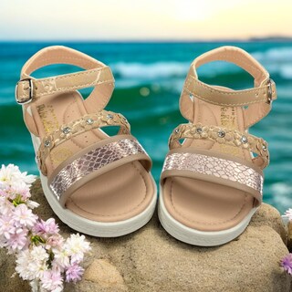 Foto 6 | Huaraches Beige Para Niña, Comodidad Y Estilo