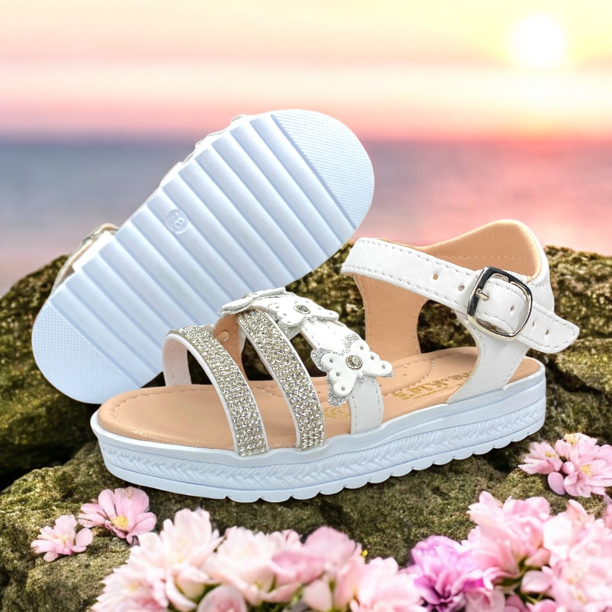 Foto 5 pulgar | Huaraches De Verano Para Niña, Suela Antideslizante