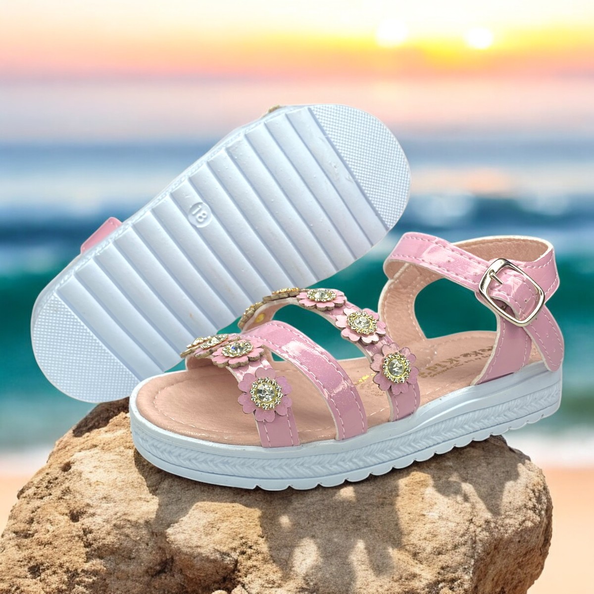 Foto 5 pulgar | Huaraches Rosas Niña, Confort Y Dulzura En Cada Movimiento