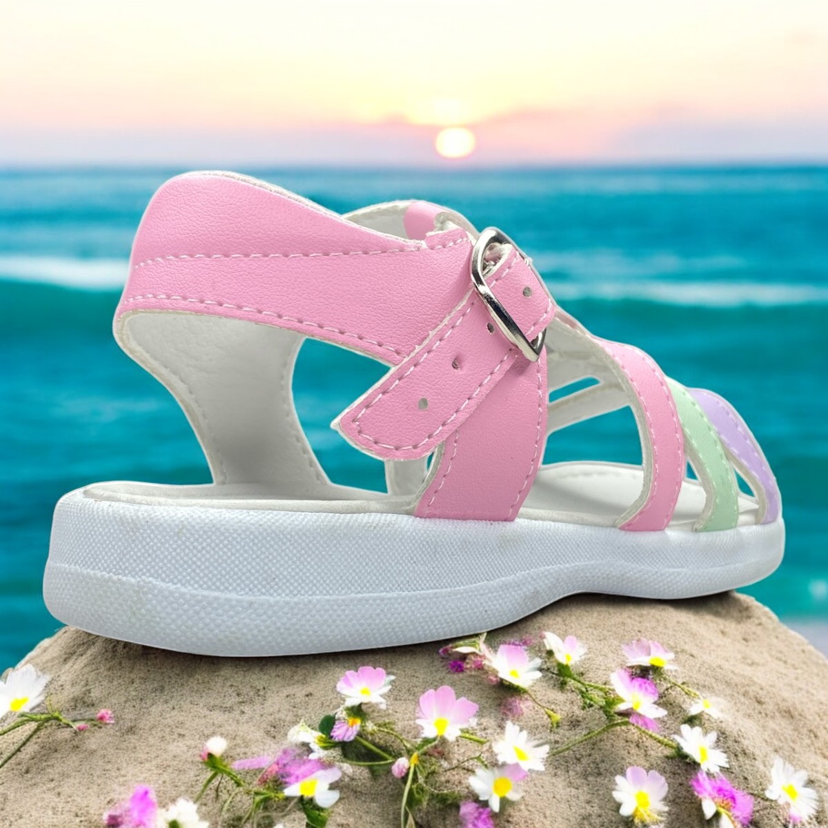 Foto 3 pulgar | Huaraches Las Cuatas Zapatería Blancos para Niña