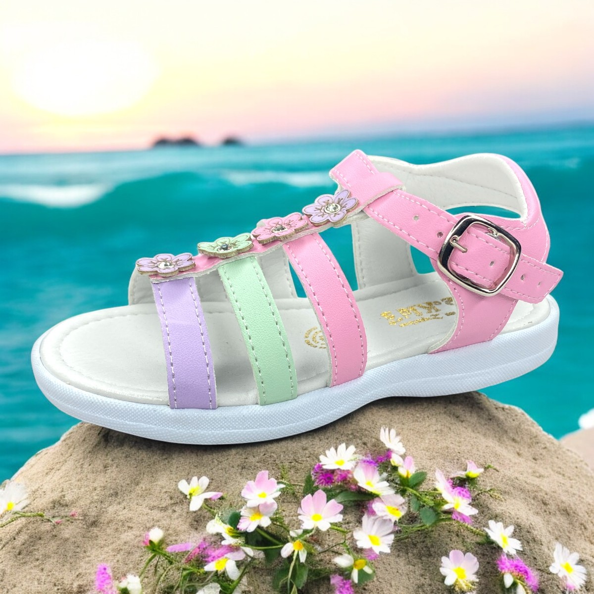 Foto 4 pulgar | Huaraches Las Cuatas Zapatería Blancos para Niña