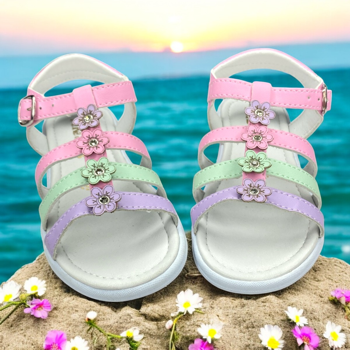 Foto 5 pulgar | Huaraches Las Cuatas Zapatería Blancos para Niña
