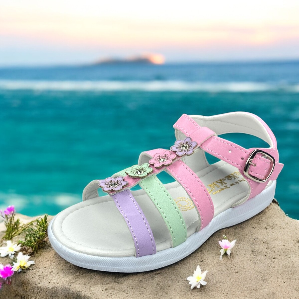 Foto 6 pulgar | Huaraches Las Cuatas Zapatería Blancos para Niña