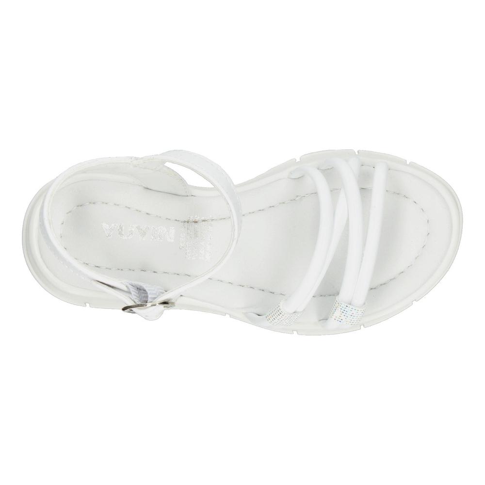 Foto 8 | Sandalias Yuyin Blanco Con Hebilla Para Niña Blanco