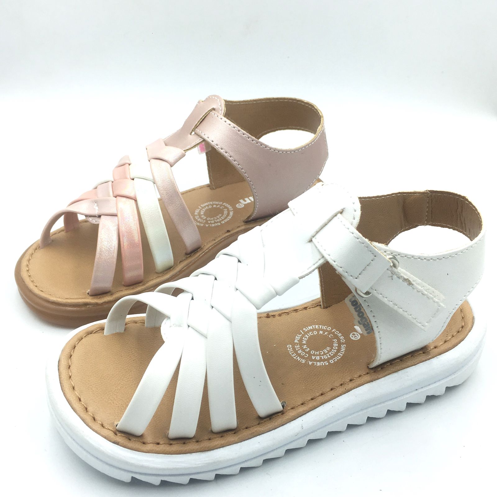 Foto 2 pulgar | Sandalia-huarachetobogan Niña Casual Duo Blanco Y Rosa