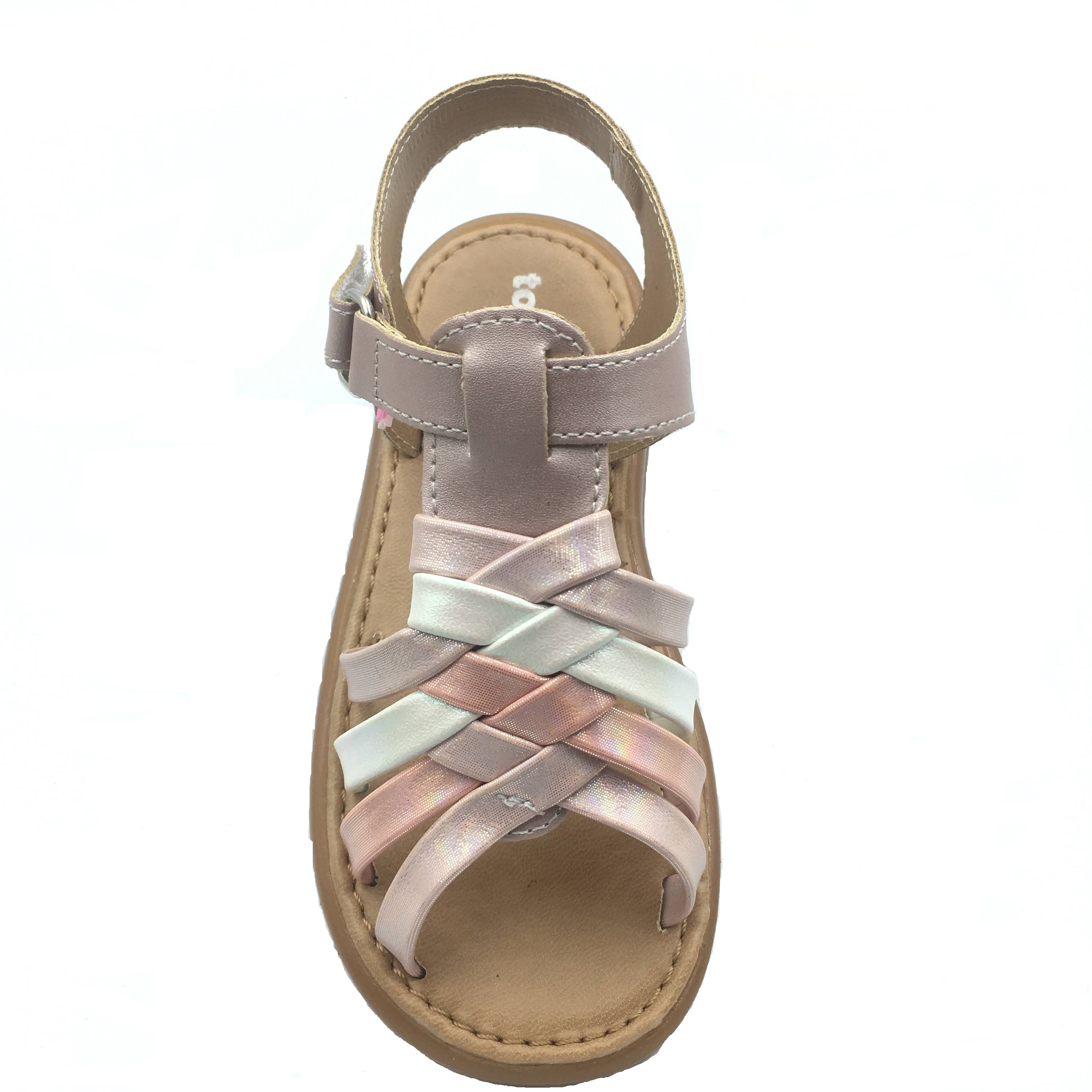 Foto 8 pulgar | Sandalia-huarachetobogan Niña Casual Duo Blanco Y Rosa