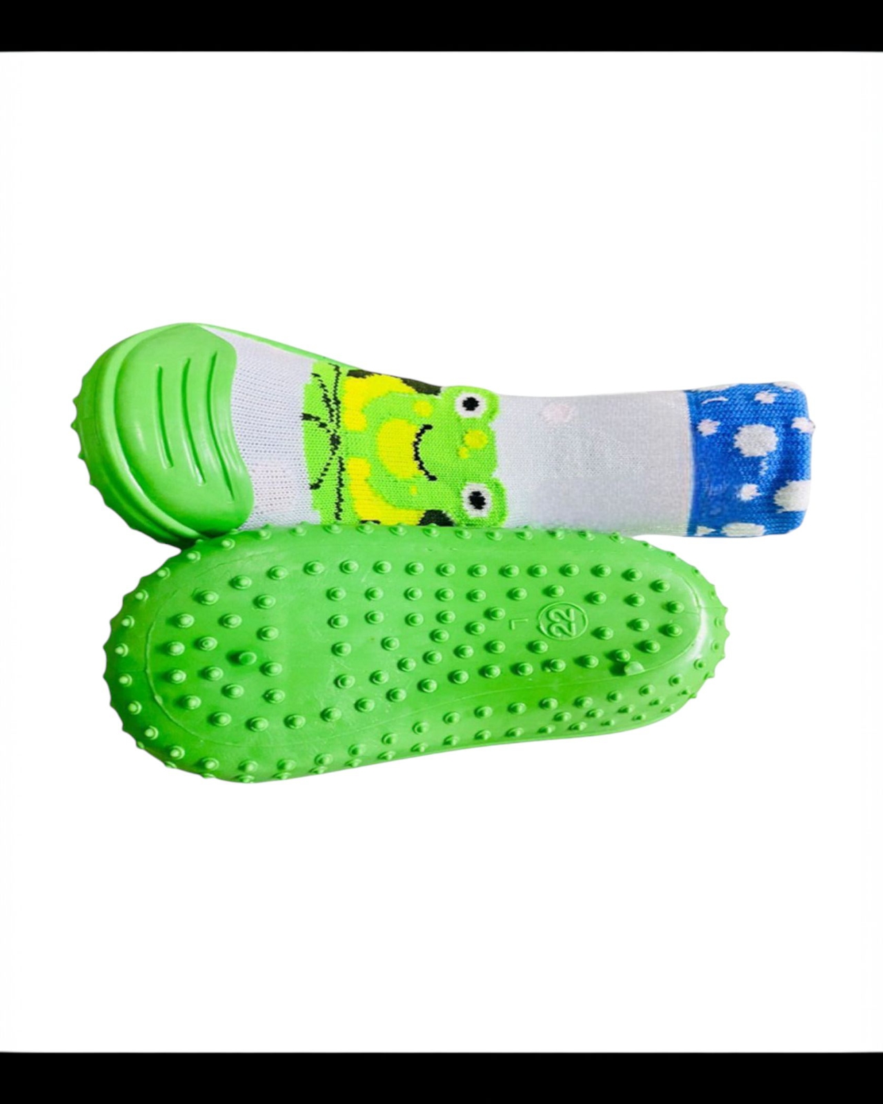 Foto 4 pulgar | Calcetin Antiderrapante Unisex Baby Room rana verde