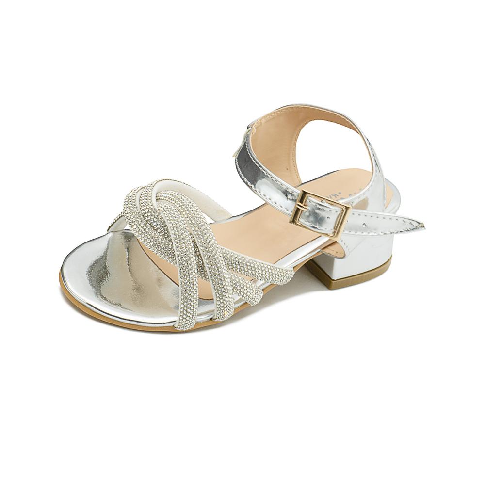 Foto 4 pulgar | Sandalia Para Niñas Glitter Graduación Color Plata 18-21.5 Plateado