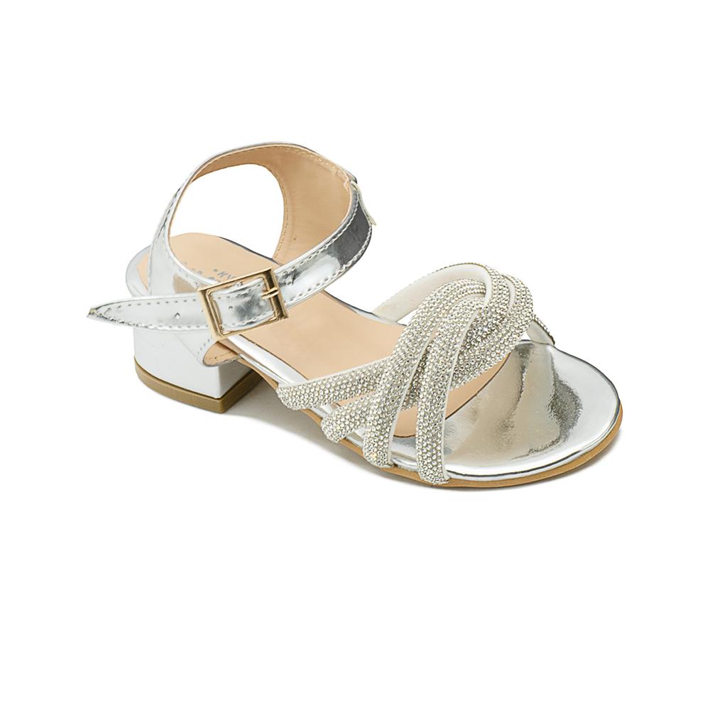 Foto 5 pulgar | Sandalia Para Niñas Glitter Graduación Color Plata 18-21.5 Plateado