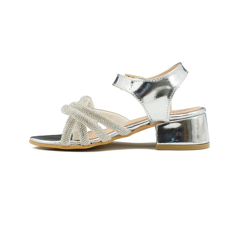 Foto 5 | Sandalia Para Niñas Glitter Graduación Color Plata 18-21.5 Plateado