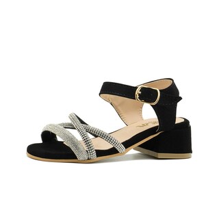 Foto 3 | Sandalia Elegante Para Niña Pedrederia Casuales Color Negro Negro