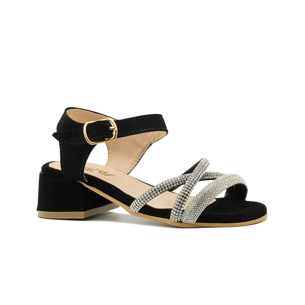 Foto 5 pulgar | Sandalia Elegante Para Niña Pedrederia Casuales Color Negro Negro