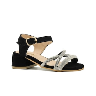 Foto 4 | Sandalia Elegante Para Niña Pedrederia Casuales Color Negro Negro
