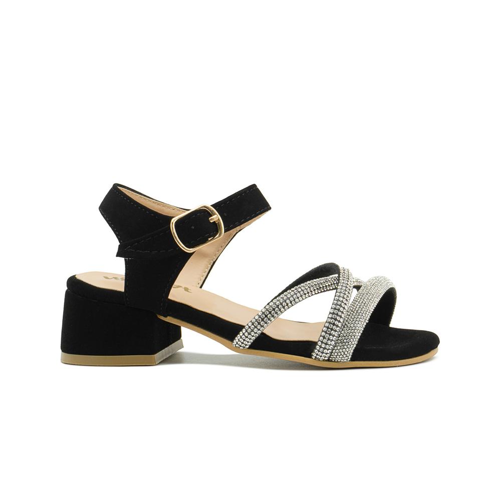 Foto 7 pulgar | Sandalia Elegante Para Niña Pedrederia Casuales Color Negro Negro