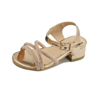 Foto 3 | Sandalia Gladiadora Para Niñas Elegante Color Dorado 18-21.5 Dorado
