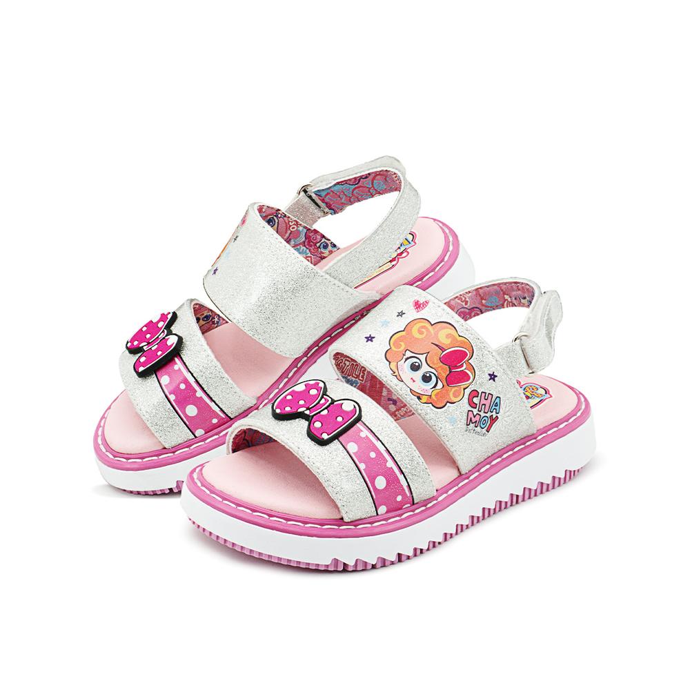 Sandalia Distroller Para Niña Personaje Chamoy Charol Plata Plateado