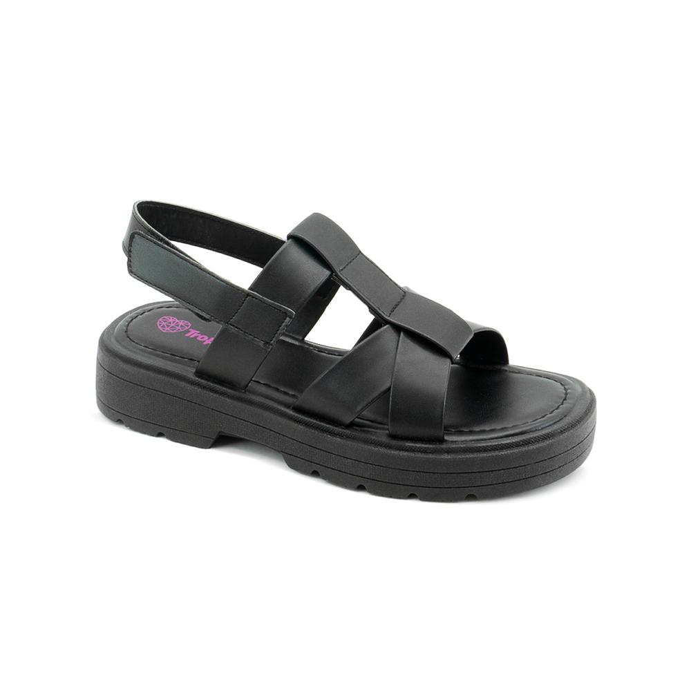 Foto 5 pulgar | Sandalia Tropicana Para Niña Tipo Gladiadora Contactel Negro Negro