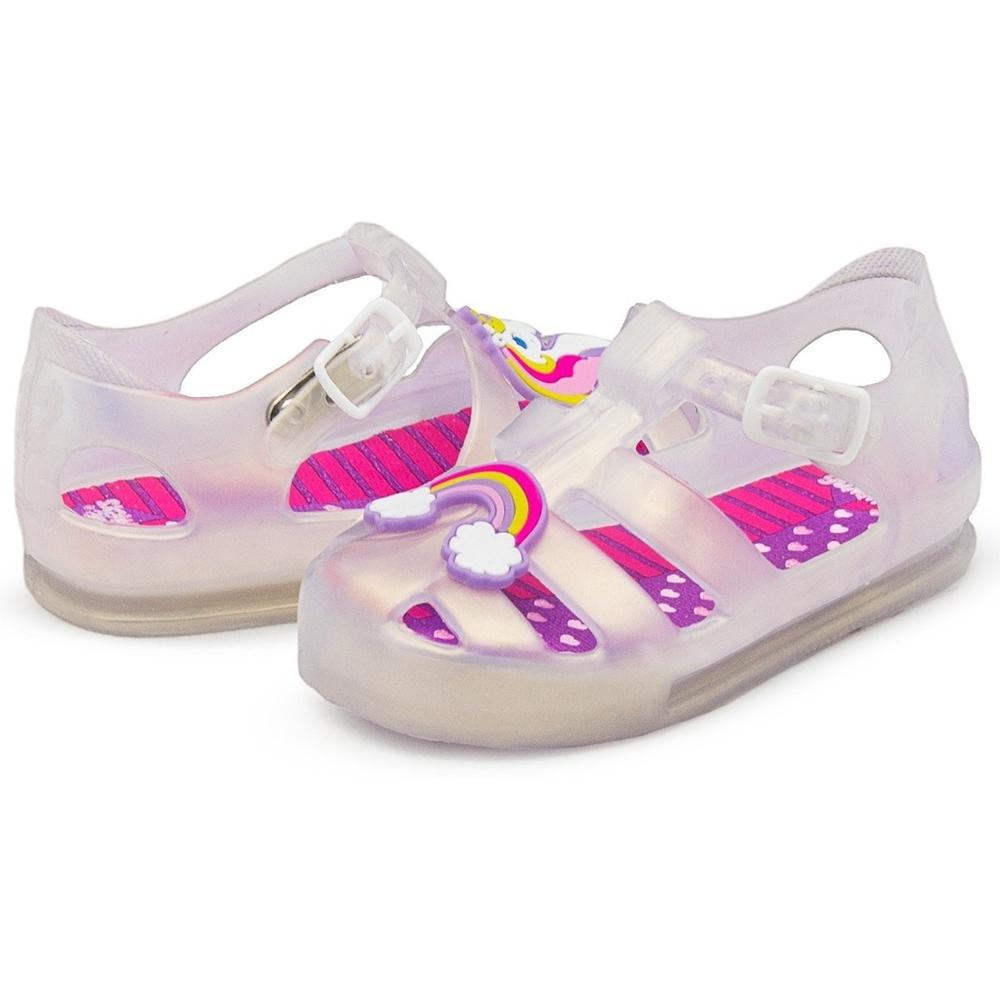 Sandalia De Plástico Para Niña Unicornio Bubble Gummers Azul