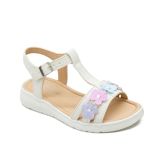 Foto 1 | Sandalia Huarache Para Niña Flores Color Beige Con Broche Beige