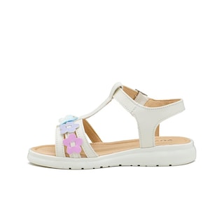 Foto 4 | Sandalia Huarache Para Niña Flores Color Beige Con Broche Beige